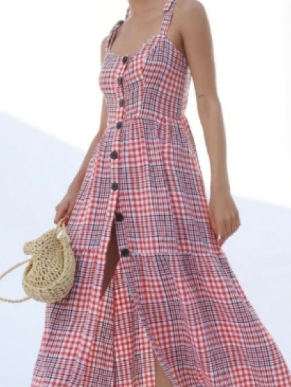 Urban Outfitters Plaid Button-Front Maxi Dress